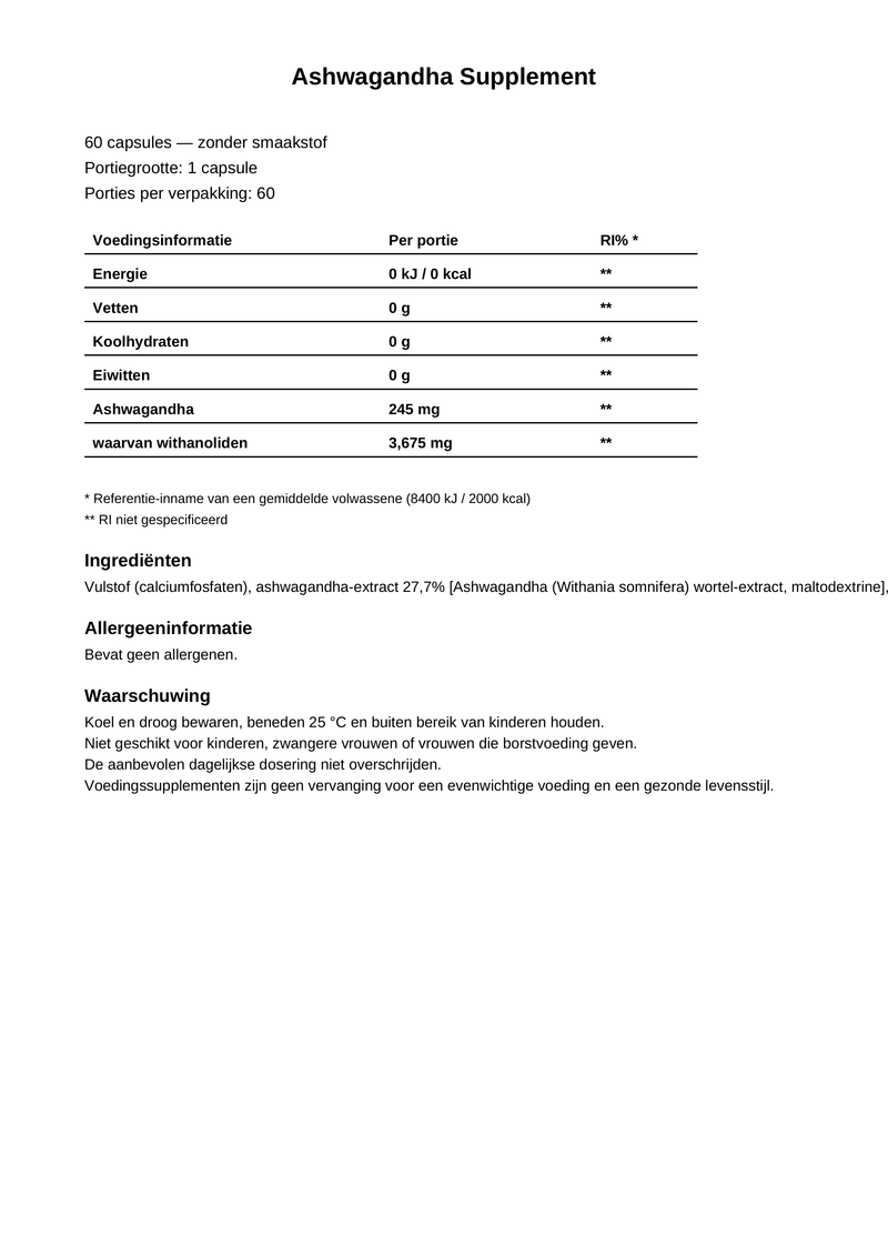 BioTechUSA Ashwagandha 60 Capsules